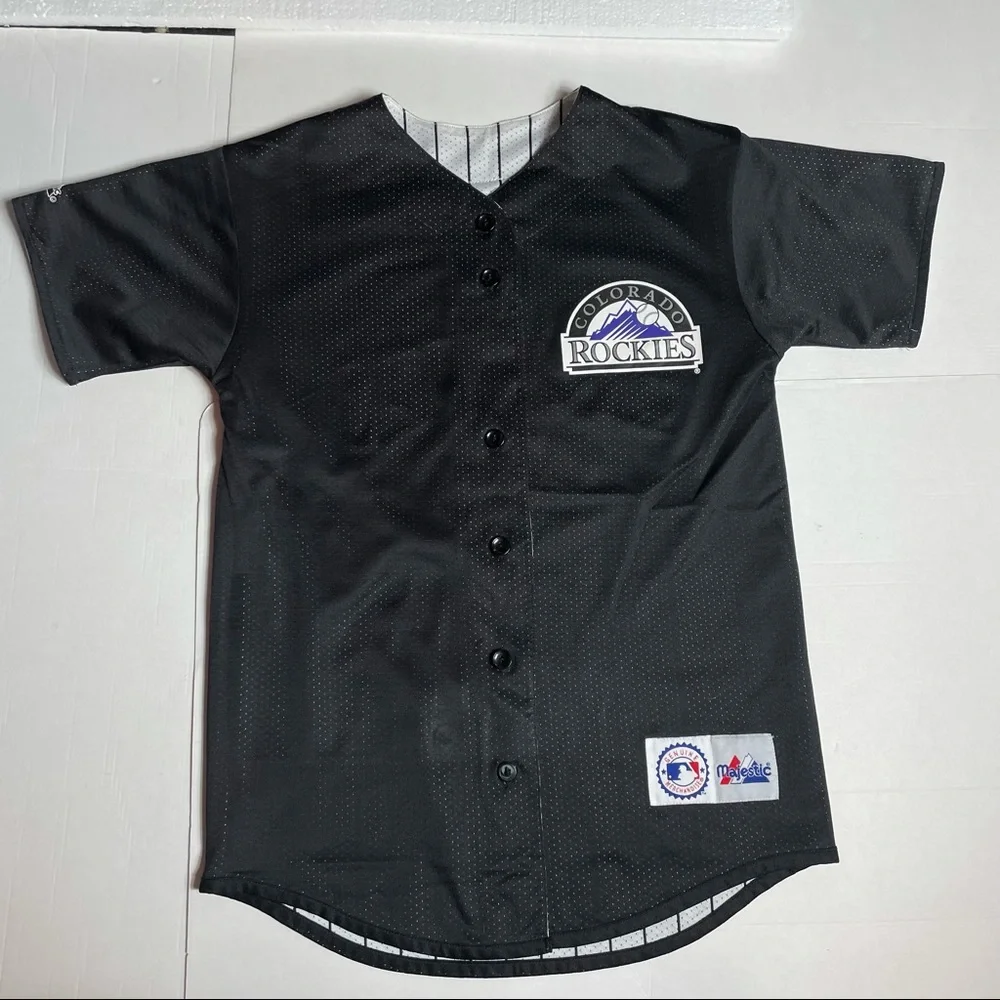 Majestic Vintage Colorado Rockies Reversible Baseball Jersey Youth Large - Picture 7 of 12